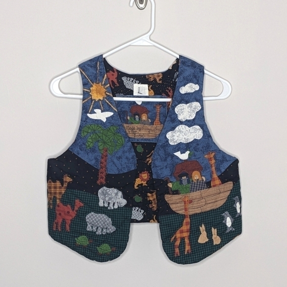 Handmade Noah's Arc Quilted Vest L 10 - Picture 1 of 5